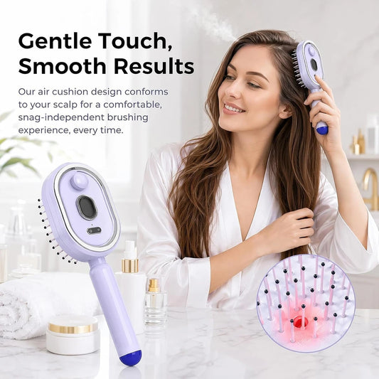 Electric Self-Cleaning Mist Hair Brush