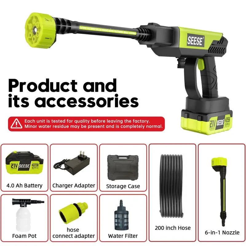 SEESE Cordless Portable Pressure Washer